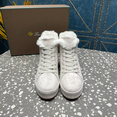 LP WINTER NUAGES HIGH SNEAKERS WHITE LAMBSKIN