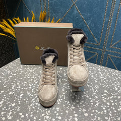 LP WINTER NUAGES HIGH SNEAKERS LIGHT GRAY LAMBSKIN