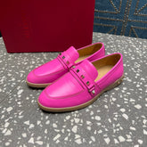 LEISURE FLOWS SPLIT LOAFER IN BRIGHT PINK CALFSKIN