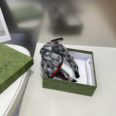 BOW HAIRBAND IN GRAY MONOGRAM CANVAS 414471