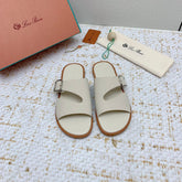 SANDALS IN CREAM WHITE CALFSKIN