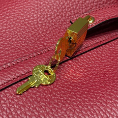 HERMES 25S PICOTIN LOCK 18 IN ROSSO ANCORA RED CALFSKIN GOLD HARDWARE