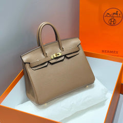 25S HERMES BIRKIN 25 IN DARK BROWN CALFSKIN GOLD HARDWARE