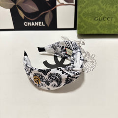 HAIRBAND IN WHITE AND BLACK PATTERN FABRIC 299347