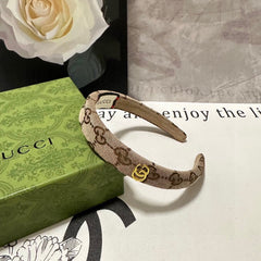 HAIRBAND IN BEIGE AND EBONY CANVAS 432816