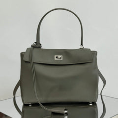 RODEO SMALL BAG 29 IN KHAKI GREEN SMOOTH CALFSKIN SILVER HARDWARE