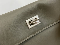 RODEO MEDIUM BAG 35 IN KHAKI GREEN SMOOTH CALFSKIN SILVER HARDWARE