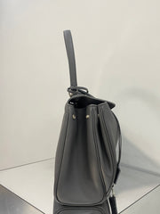 RODEO MEDIUM BAG 35 IN GREY SMOOTH CALFSKIN SILVER HARDWARE