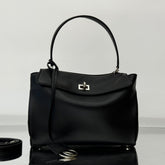 RODEO SMALL BAG 29 IN BLACK SMOOTH CALFSKIN SILVER HARDWARE