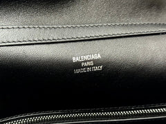 RODEO LARGE BAG 40 IN BLACK SMOOTH CALFSKIN SILVER HARDWARE