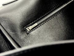 RODEO LARGE BAG 40 IN BLACK SMOOTH CALFSKIN SILVER HARDWARE