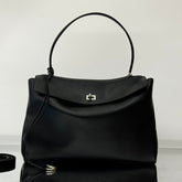 RODEO LARGE BAG 40 IN BLACK SMOOTH CALFSKIN SILVER HARDWARE