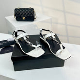 SL CASSANDRA ONE SANDAL FLAT WHITE CALFSKIN