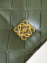 LOEWE 25S PUFFER GOYA BAG 20 IN DARK OLIVE GREEN NAPPA LAMBSKIN