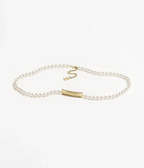 CHANEL 25S CHAIN BELT IN WHITE PEARL 615991