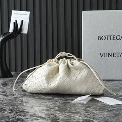 BOTTEGA VENETA 25S DUSTBAG NOTTE 33 IN IVORY CALFSKIN GOLD HARDWARE