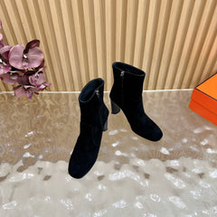 HM 25S ANKLE BOOTS 70 MM IN BLACK SUEDE