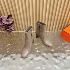 HM 25S ANKLE BOOTS 70 MM IN DUSTY BEIGE LAMBSKIN