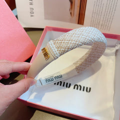 HEADBAND IN WHITE TWEED AND SILK 262050