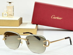 CRYSTAL STUDDED RIMLESS SQUARE FRAME SUNGLASSES CT0604S IN METAL