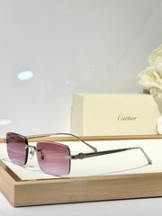 C DE RIMLESS SQUARE FRAME SUNGLASSES CT0610S IN METAL
