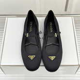 PRADA 25S BALLERINAS IN BLACK SATIN