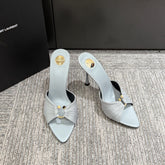YSL HIGH HEEL 25S 100 MM IN LIGHT SLATE BLUE LAMBSKIN