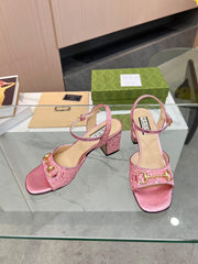 GG HIGH HEELS SANDALS 60 IN SHINY PINK LAMBSKIN