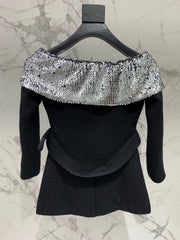 YSL 25S OFF-SHOULDER SEQUIN JACKET STYLE 185