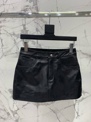 YSL 25S LEATHER MINI SKIRT STYLE 225