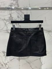YSL 25S LEATHER MINI SKIRT STYLE 225