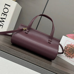 CYLINDER BAG 25 IN WINE PURPLE CALFSKIN
