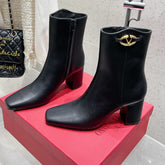 VLOGO SIGNATURE WHITE CALFSKIN ANKLE BOOT 75 MM