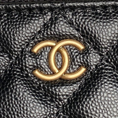 CHANEL 25S VANITY CASE BAG 19 IN BLACK CALFSKIN GOLD HARDWARE