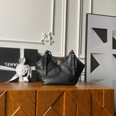 CHANEL 25S TOTE BAG 28 IN BLACK CALFSKIN WITH GOLD HARDWARE