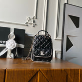 CHANEL 25S MINI BACKPACK 18 IN BLACK LAMBSKIN
