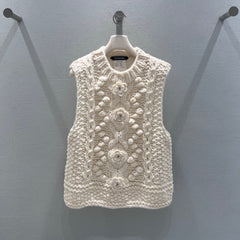 CHANEL 25S FLORAL KNITTED VEST 300