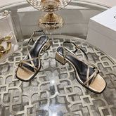 HIGH SANDAL 45MM IN GOLD LAMBSKIN