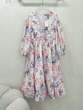 ZIMMER LONG-SLEEVE V-NECK DRESS 269296