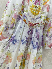 ZIMMERMANN LONG DRESS WITH A STAND COLLAR 275117