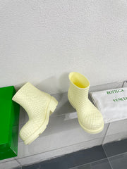 FIREMAN BOOTS IN BEIGE CREAM RUBBER WITH ICONIC INTRECCIO MOTIF