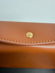 CELINE 25S TRIO FLAP 22MM IN BURNT ORANGE SMOOTH LAMBSKIN GOLD HARDWARE