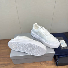 PRADA 25S DOWNTOWN BOLD SNEAKERS 45MM IN WHITE CALFSKIN