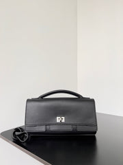 BEL AIR CLUTCH 27 IN BLACK NAPPA LAMBSKIN SILVER HARDWARE