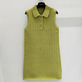 GUCCI SLEEVELESS KNIT POLO DRESS IN BUTTER YELLOW 267480