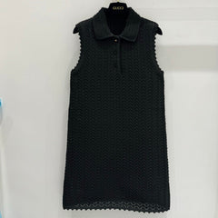 GUCCI SLEEVELESS KNIT POLO DRESS IN BLACK 267479