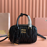 ARCADIE MATELASSÉ BAG 19 IN BLACK LAMBSKIN GOLD HARDWARE