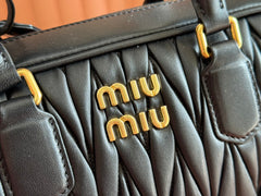 ARCADIE MATELASSÉ BAG 24 IN BLACK LAMBSKIN GOLD HARDWARE