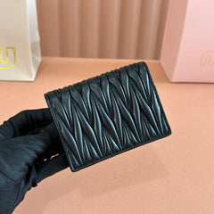 SMALL MATELASSÉ NAPPA LEATHER WALLET BLACK