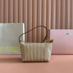 HOBO BAG 25 STRIPED WITH LOGO IN CANVAS GOLD HARDWARE